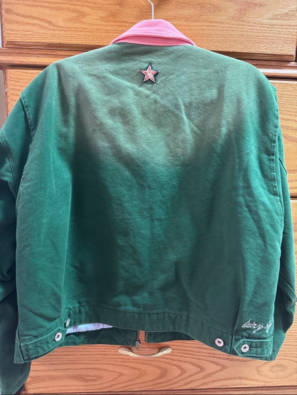 Dairy Boy Green and Pink Utility Barn Jacket - Picture 5 of 5